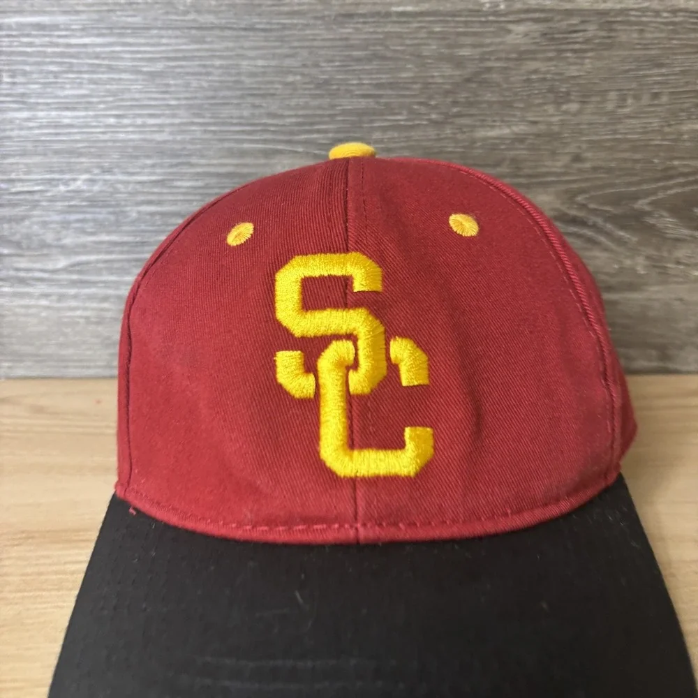 USC Trojans Hat Cap Strap Back Red Black NCAA Football California Strong Mens